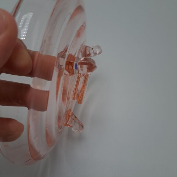 Anchor Hocking Pink Depression Glass Candy Nut Trinket Dish Footed Bowl 1930s - Picture 7 of 11